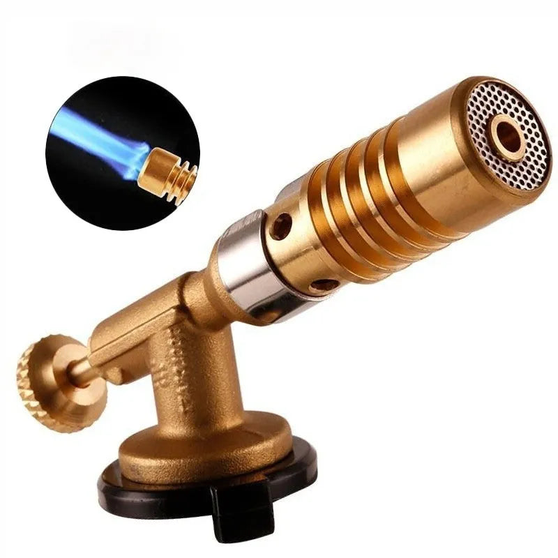 Gas Torch Flame Gun - Butane Auto-Ignition Burner for Camping, Cooking, Soldering, Heating, Blowtorch Lighter