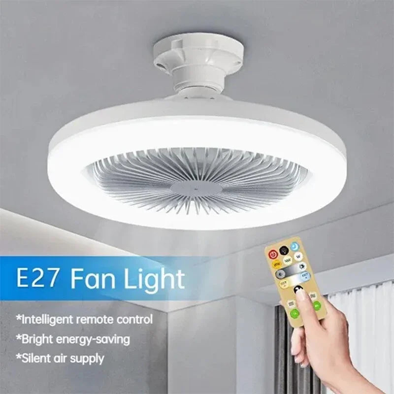 Transform Your Space with a 3-in-1 Ceiling Fan - Includes Lighting Lamp, E27 Converter Base, and Remote Control for Quiet Comfort in Bedroom and Living Room (AC85-265V)