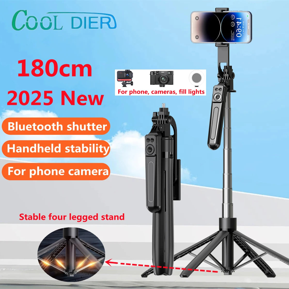 COOL DIER Smartphone Tripod – Bluetooth Shutter Selfie Stick Stand with Wireless Phone Holder