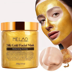 MELAO 24K Gold Collagen Face Mask – Moisturizing & Brightening Facial Treatment for Glowing Skin - CongoBasinGroup.com