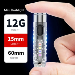 Rechargeable Mini Keychain Flashlight - 10 Modes, Magnetic Base, Ideal for Camping and Outdoor Activities - CongoBasinGroup.com