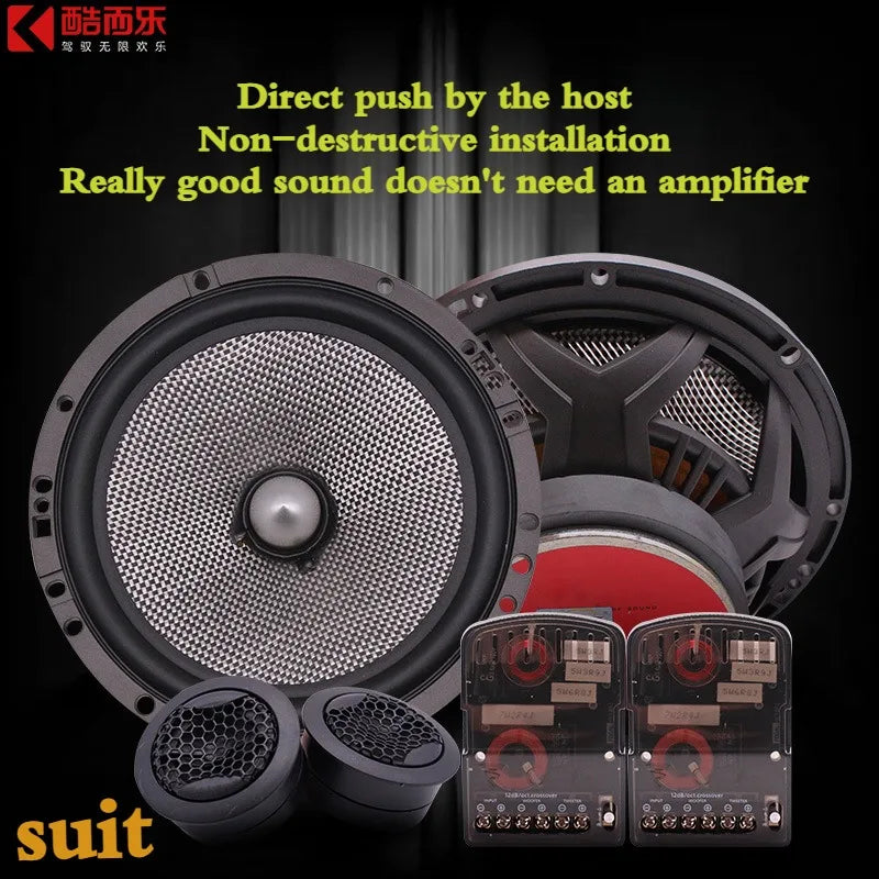 High-Quality Two-Way Car Audio Modification Kit - 6.5 Inch 12V High Power Amplifier & Front Door Speaker Kit