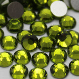 Olive Green Crystal Glass Rhinestones - SS30, 288 Pieces - 6mm Flatback, Round, Loose Bling - TheDecoKraft