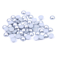 5mm Silver Matte Resin Round Flat Back Loose Pearls