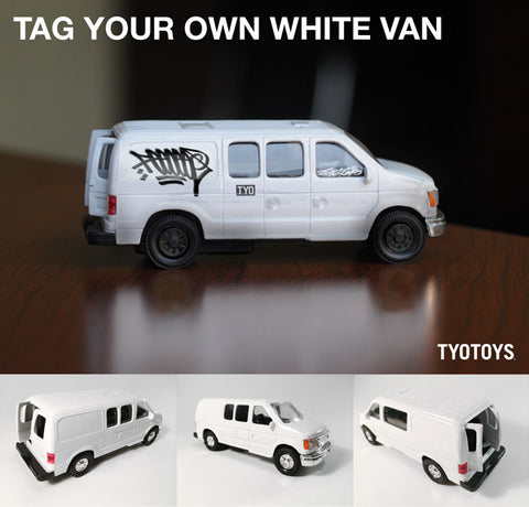 toy white van with opening doors