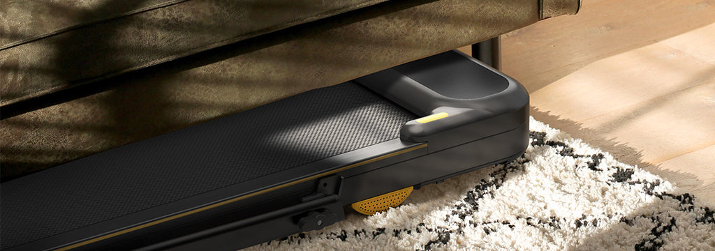 Foldable Walking Treadmill Conveniently Stored Under Couch