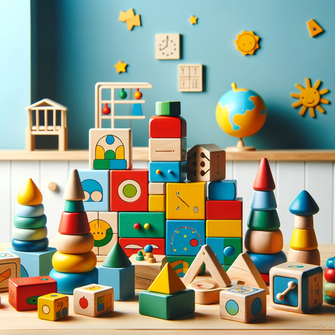 colourful wooden montessori toys