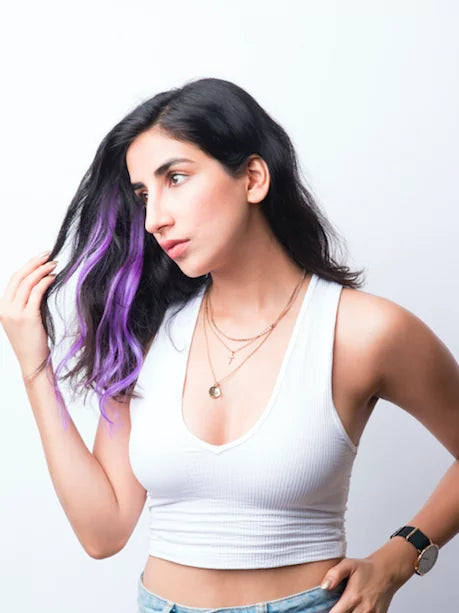 Lavender Hair Strand – #Strandout- Coloured clip-In Hair Extensions| Nish Hair