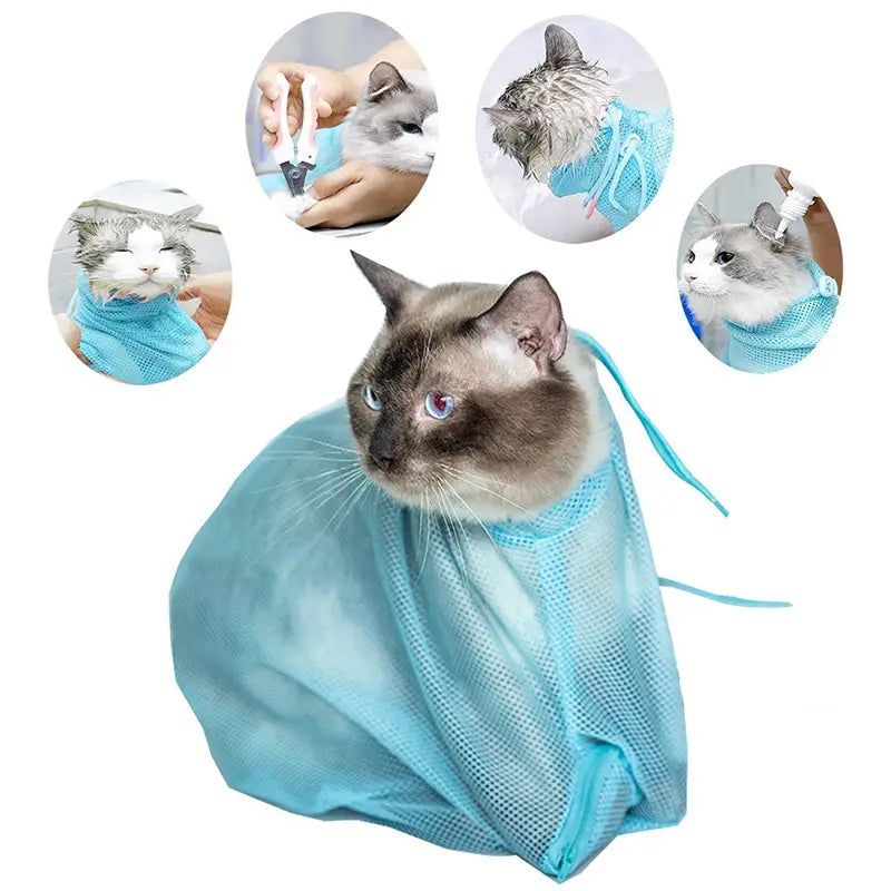 Adjustable Soft Cat Grooming Bag for Washing and Nail