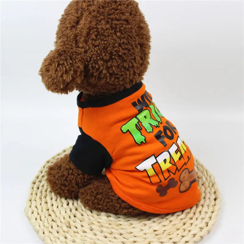 Cartoon Print Halloween Pet T-shirt