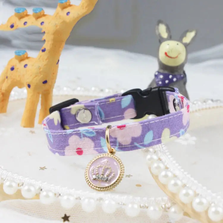 Adjustable Sweet Floral Pet Collar