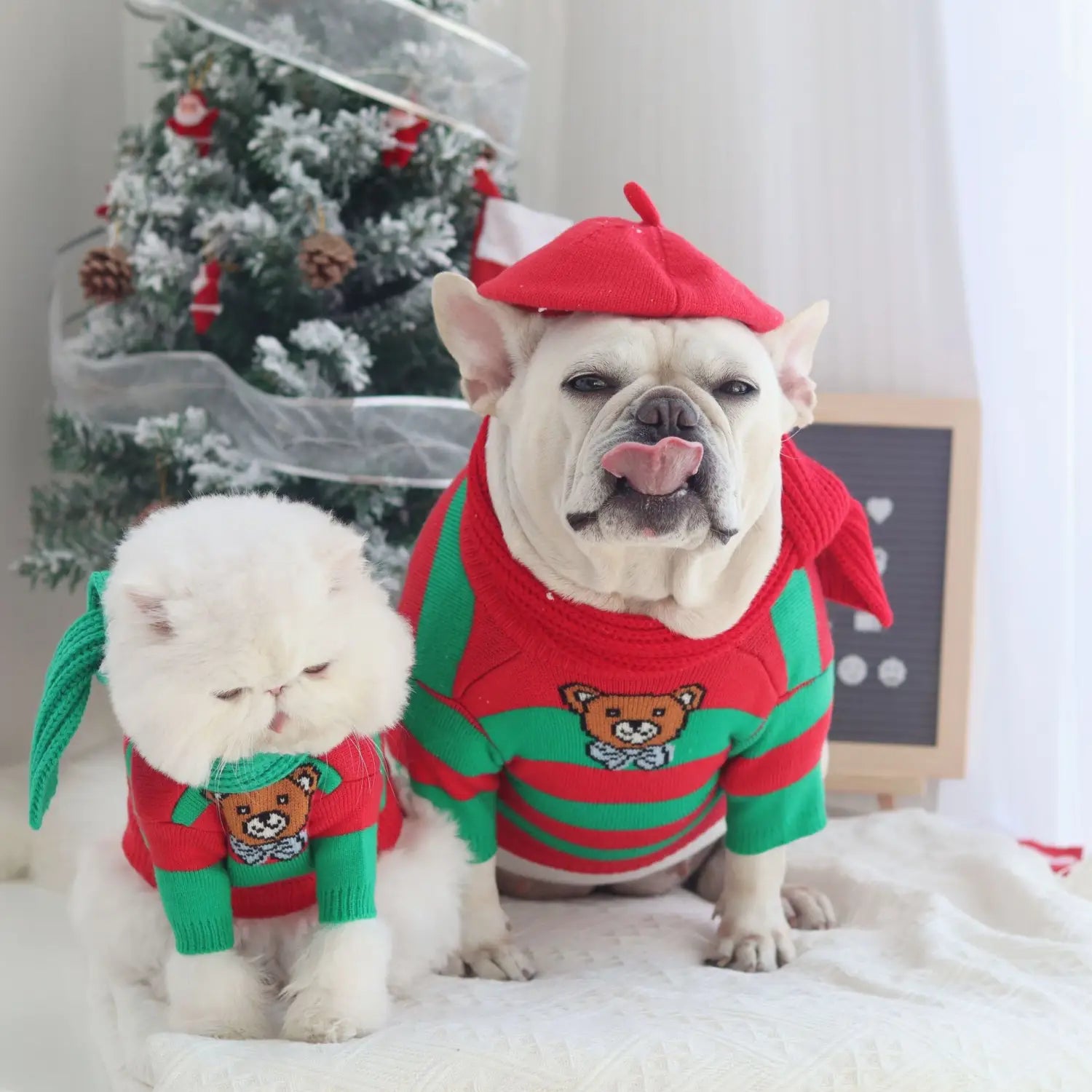 Festive Christmas Knitted Dog Sweater