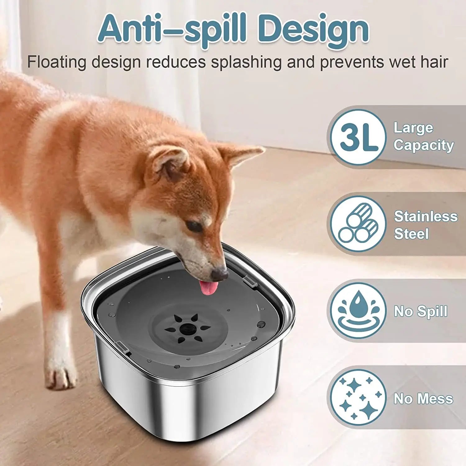 Floating Stainless Steel Pet Water Bowl