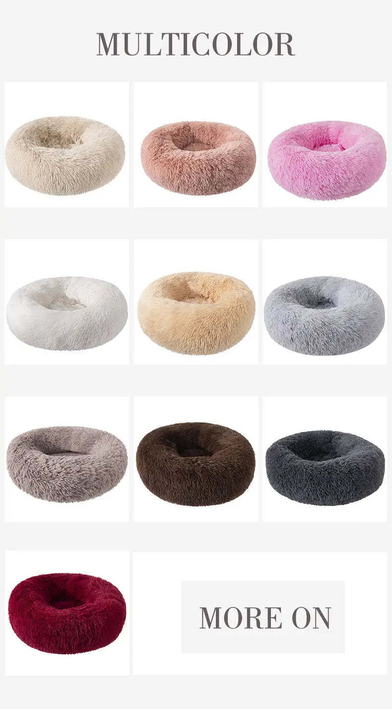 CozyNest Round Long Hairy Cat Mattress