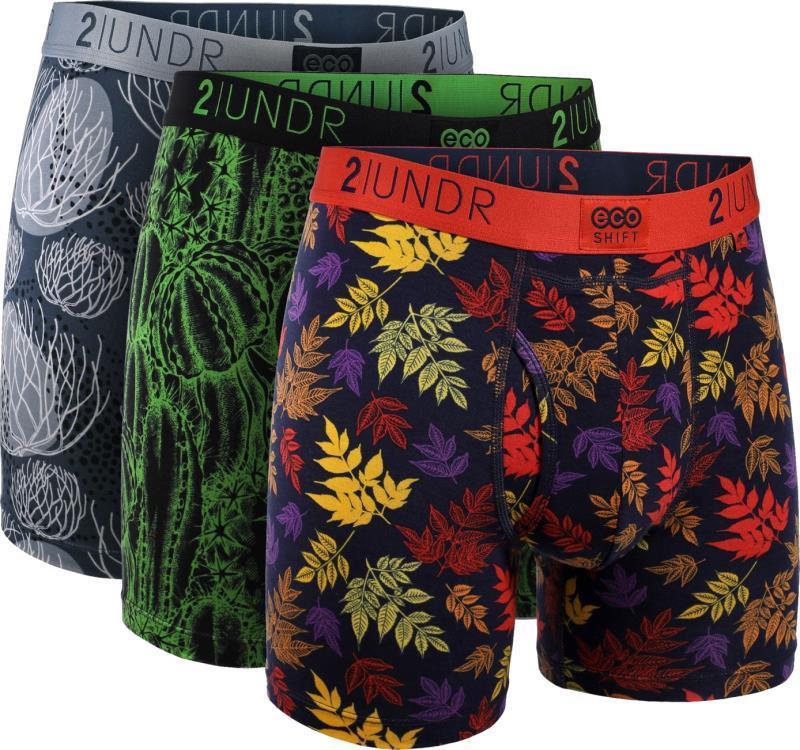 Eco Shift Boxer Briefs, 6" Inseam - Print - 3-Pack - Mens