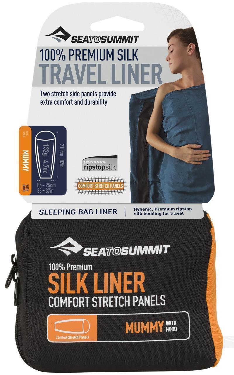 Silk Travel Liner - Mummy with Hood