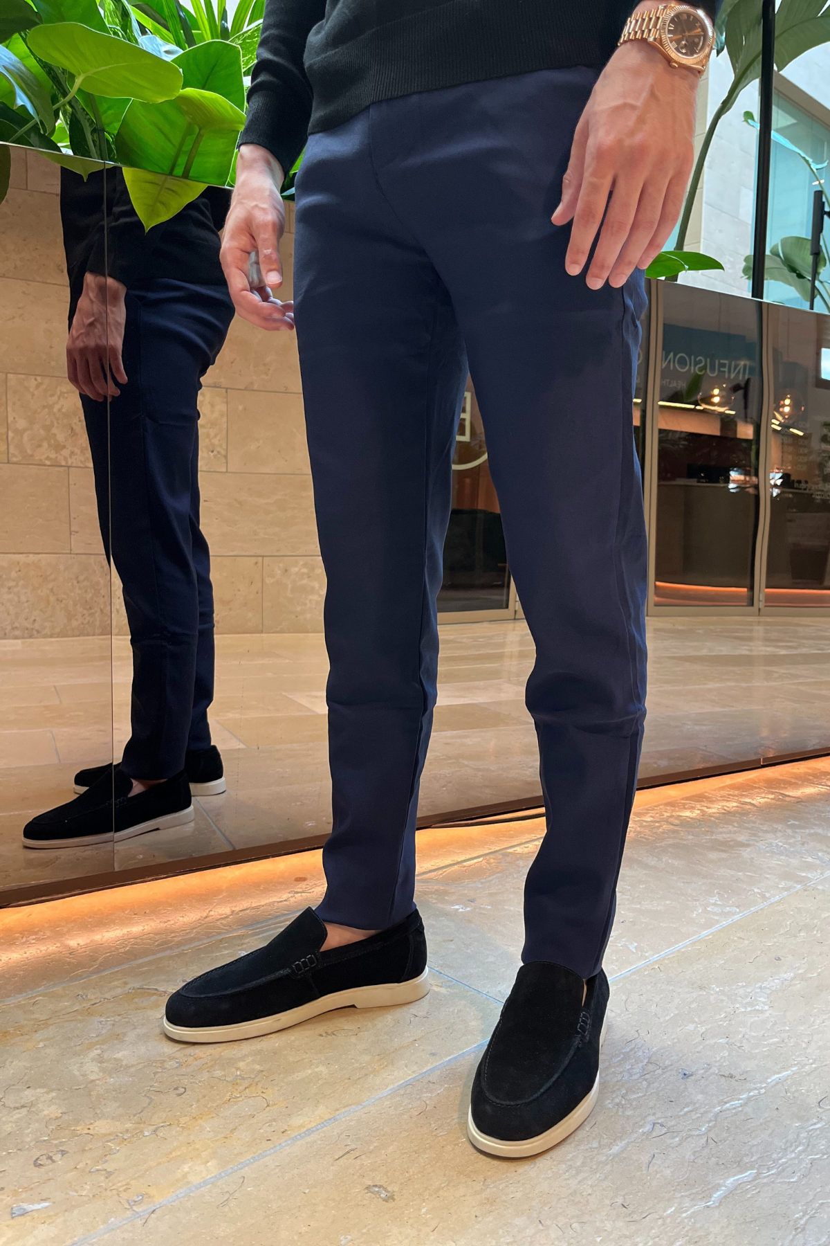 Milan Stretch Pantalon (Slim fit) - Donkerblauw - Mauro Milan product image