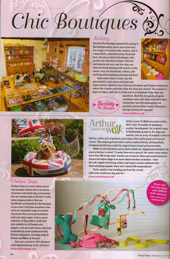 Chelsea Dogs in Dogs Today Magazine Chic Boutiques Feature September 2012