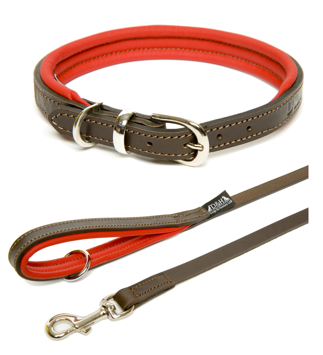 Dogs & Horses Red Leather Dog Collar and Lead at Chelsea Dogs