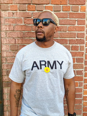 The Rad Black Kids Army Flower T-shirt