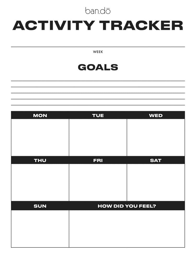 Worksheet for tracking daily activity
