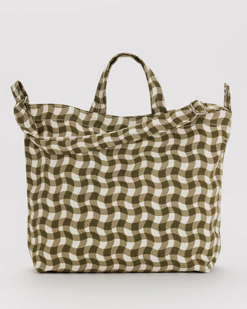 Travel Cloud Bag : Black & White Pixel Gingham - Baggu