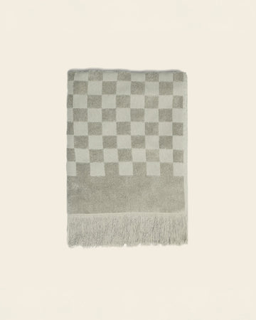 Plush Checkered Bath Towel - Sage – ban.do