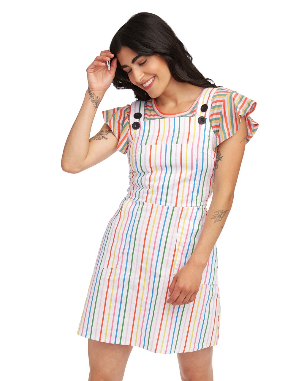 Overall Dress - Rainbow Stripe by ban 