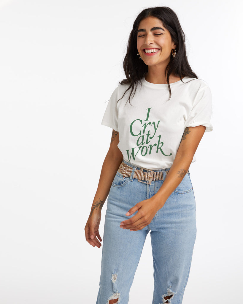 I CRY AT WORK TEE - IVORY