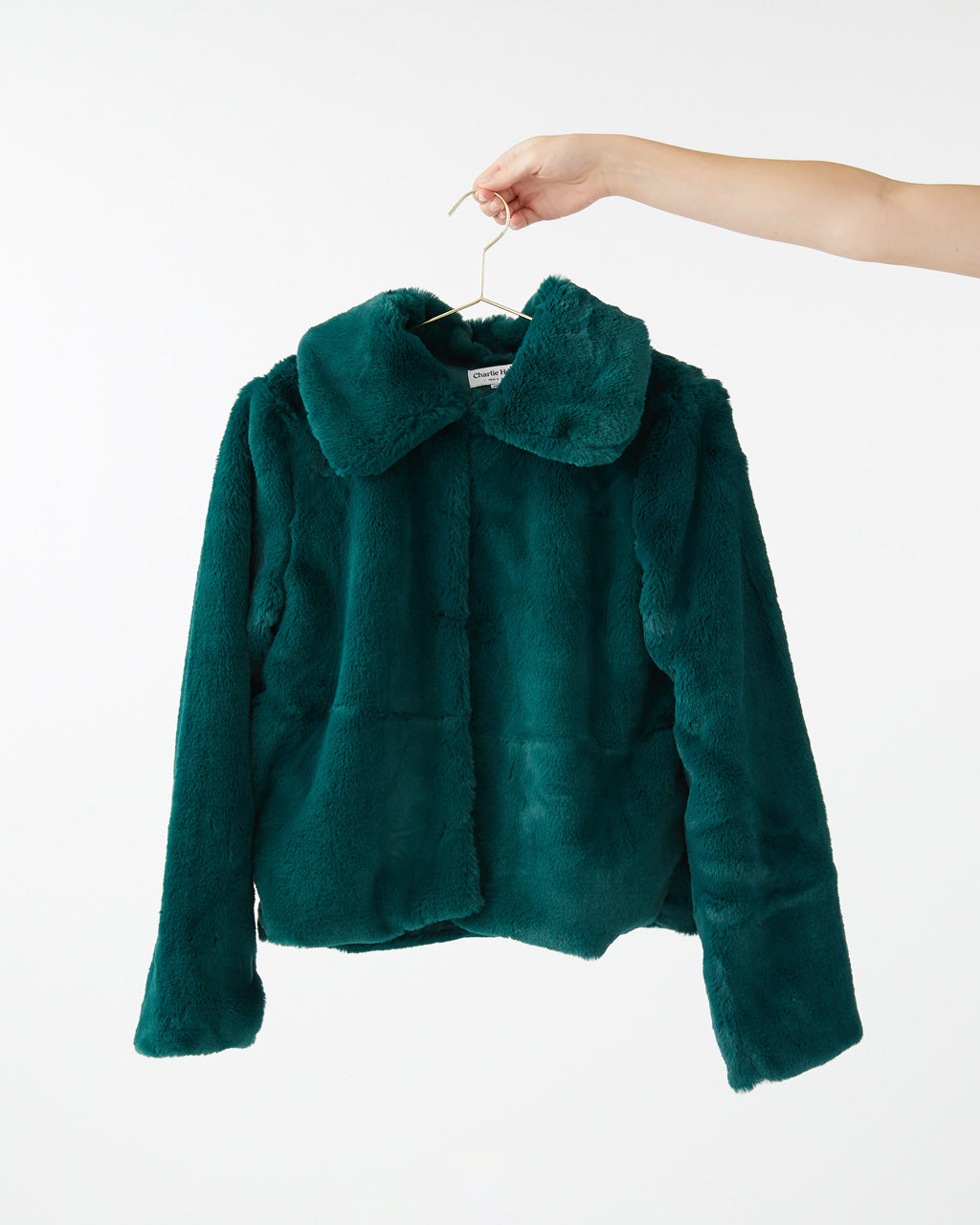 Sundays Faux Fur Jacket - Emerald by Charlie Holiday - jacket - ban.do