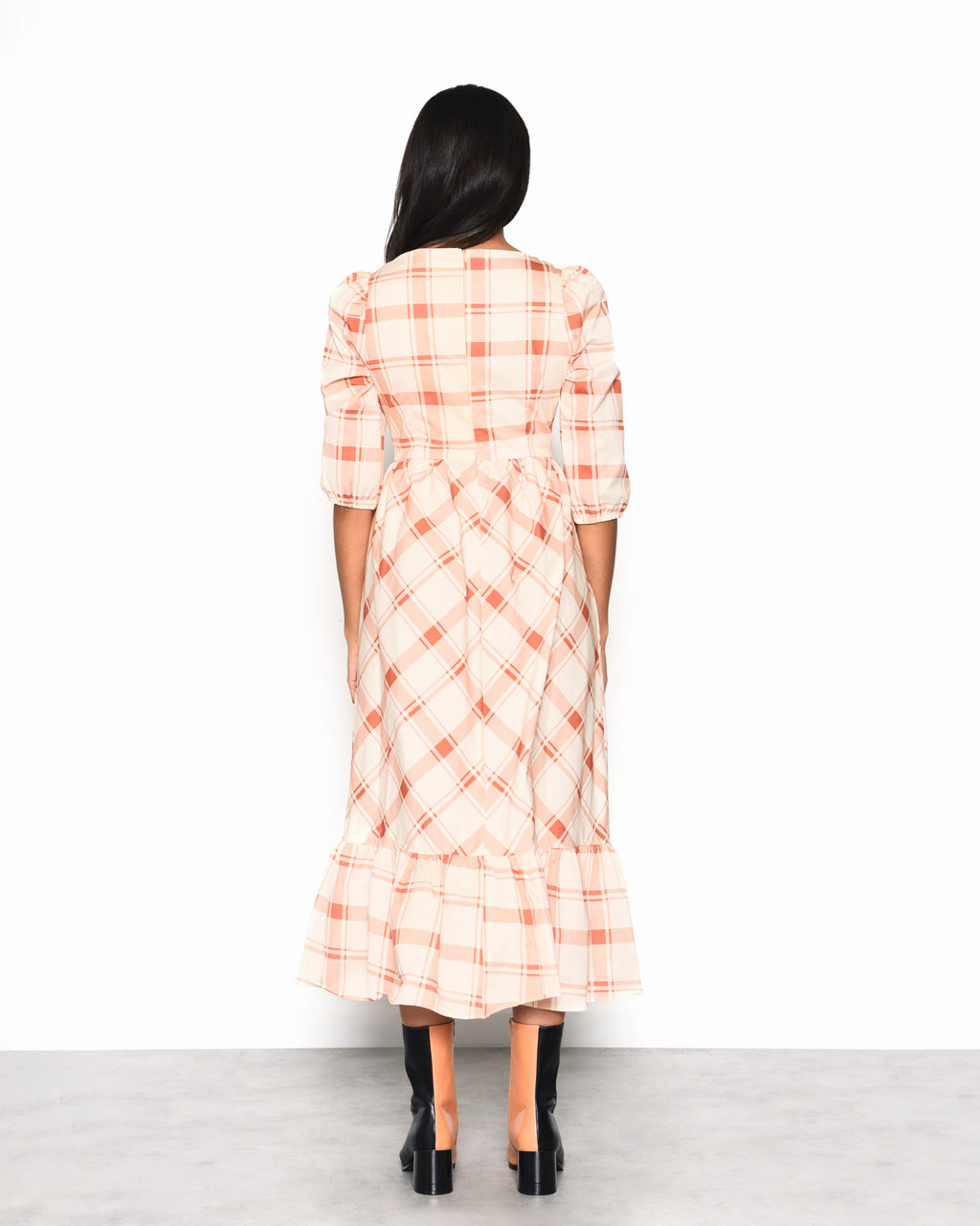 Cream Sandstone Check Dress