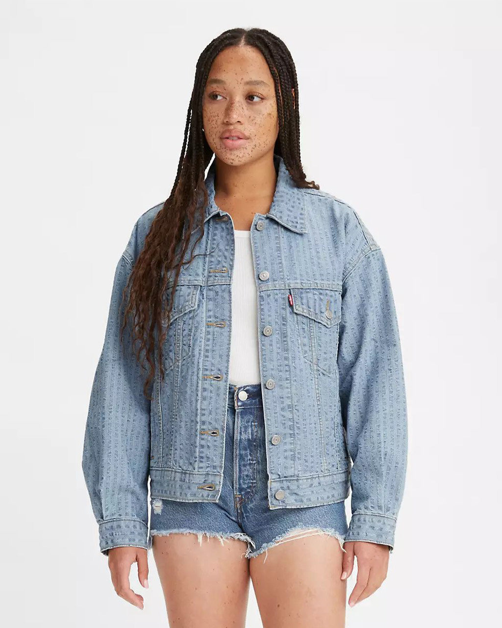 90's Trucker Jacket - Light Seersucker by Levi's - jacket 