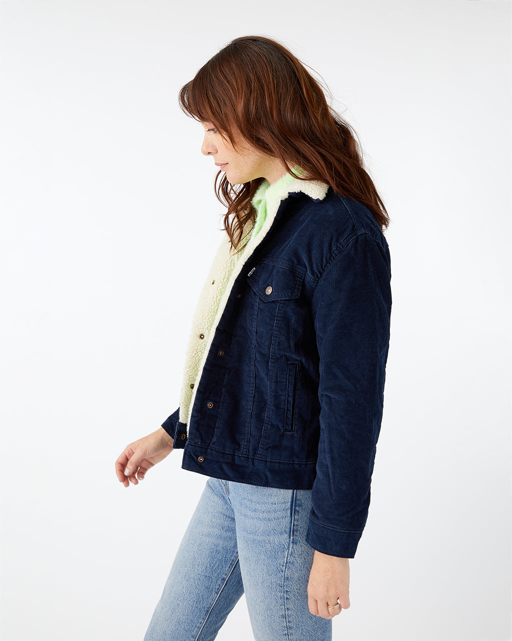 navy corduroy sherpa jacket