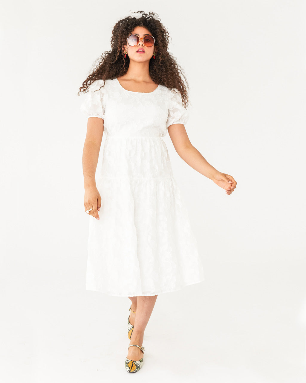 white midi dress