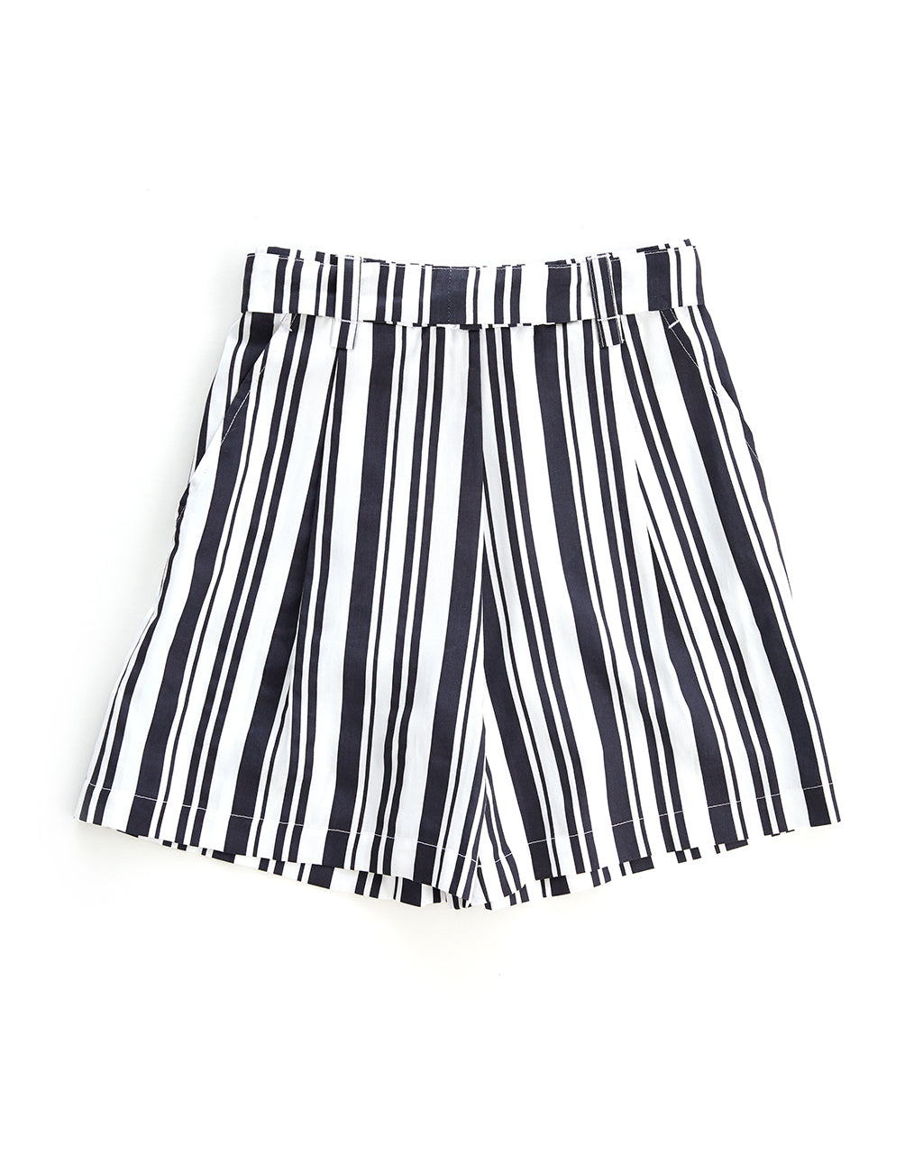 black and white striped shorts