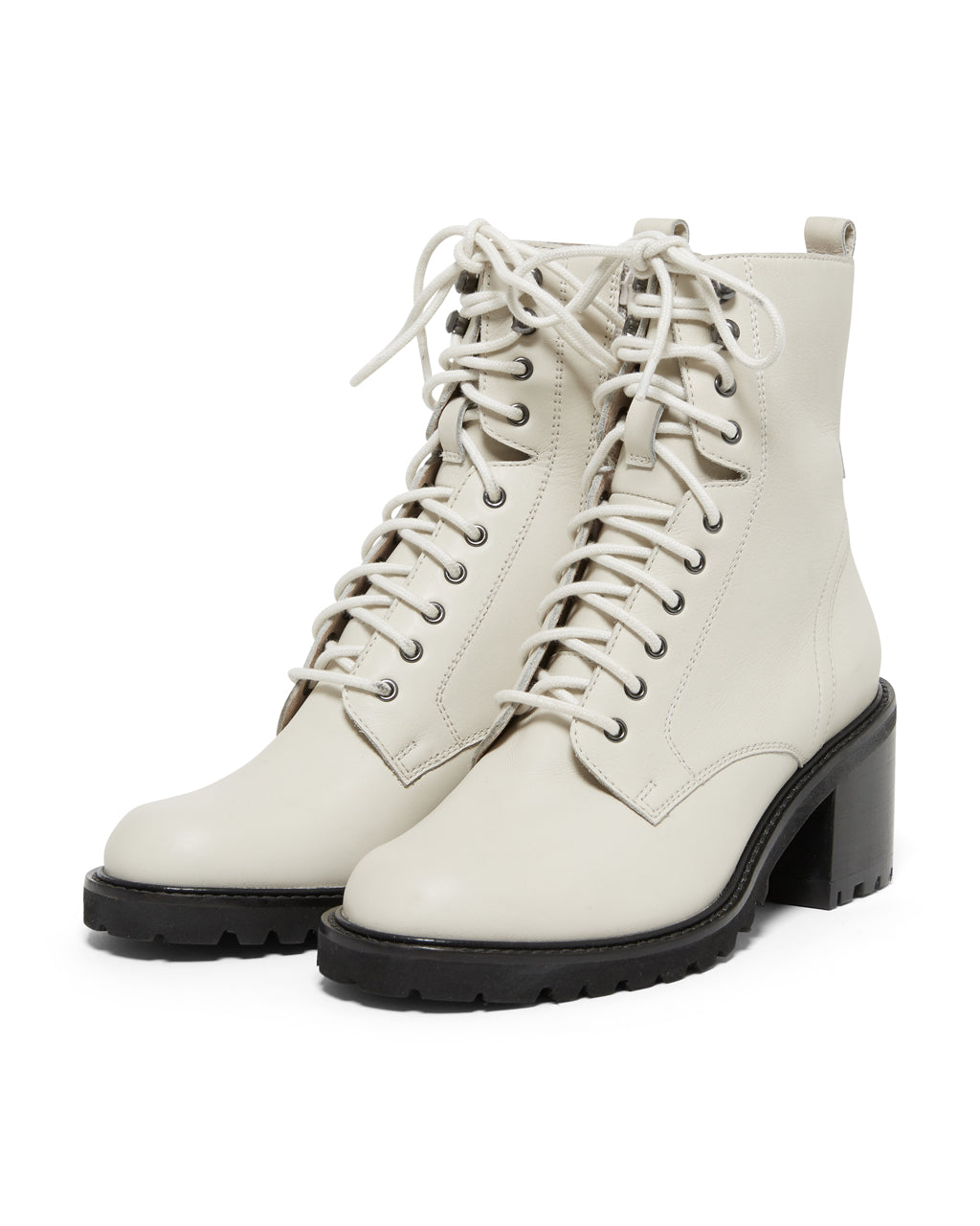 off white leather combat boots