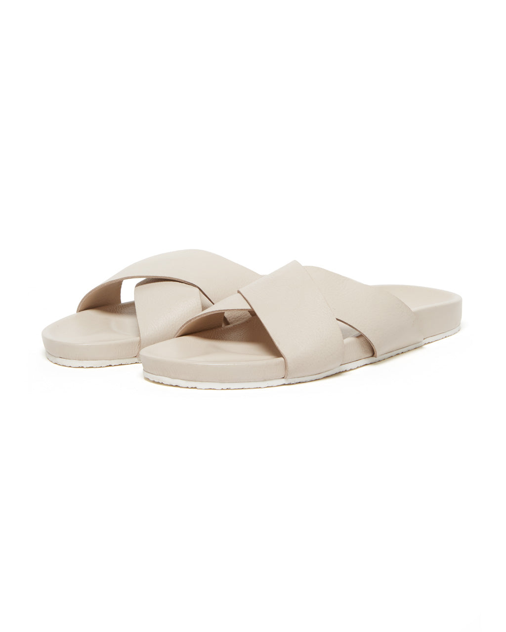 white double strap sandals