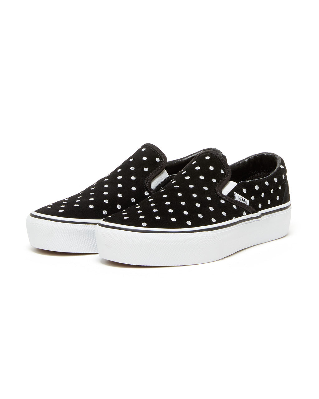 black and white polka dot vans