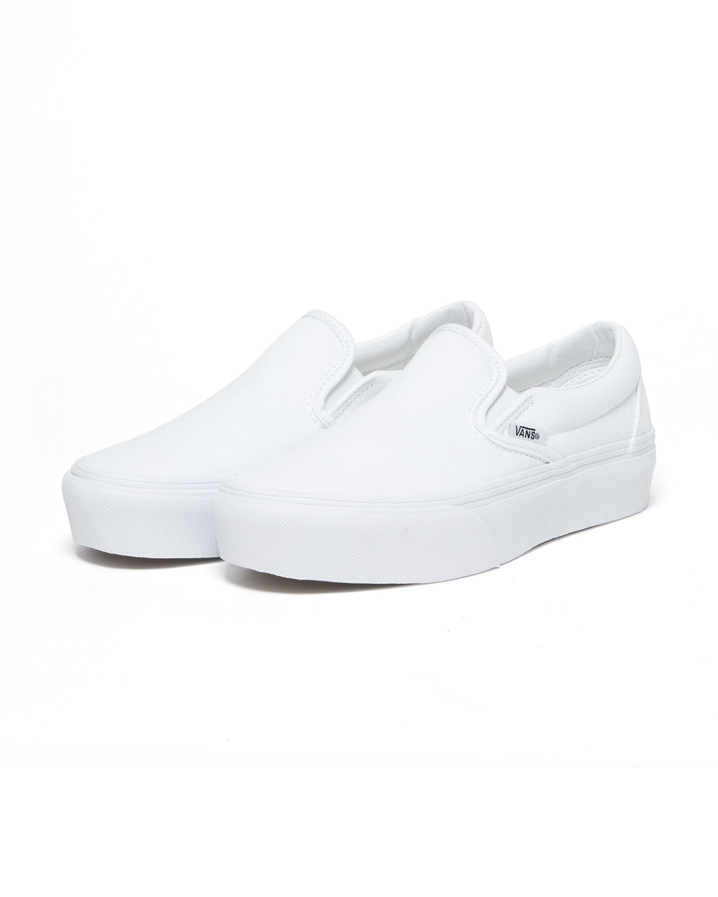 all white platform vans