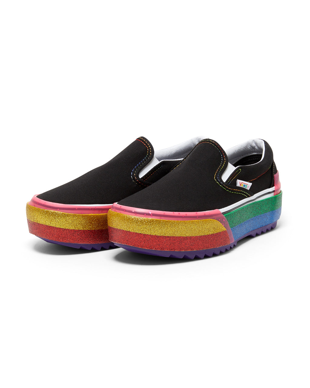 rainbow vans slip on shoes