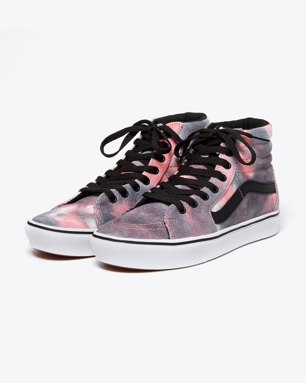 pink and white vans high top