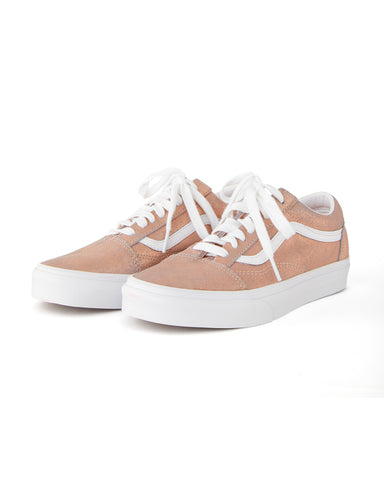 light grey and rose gold vans