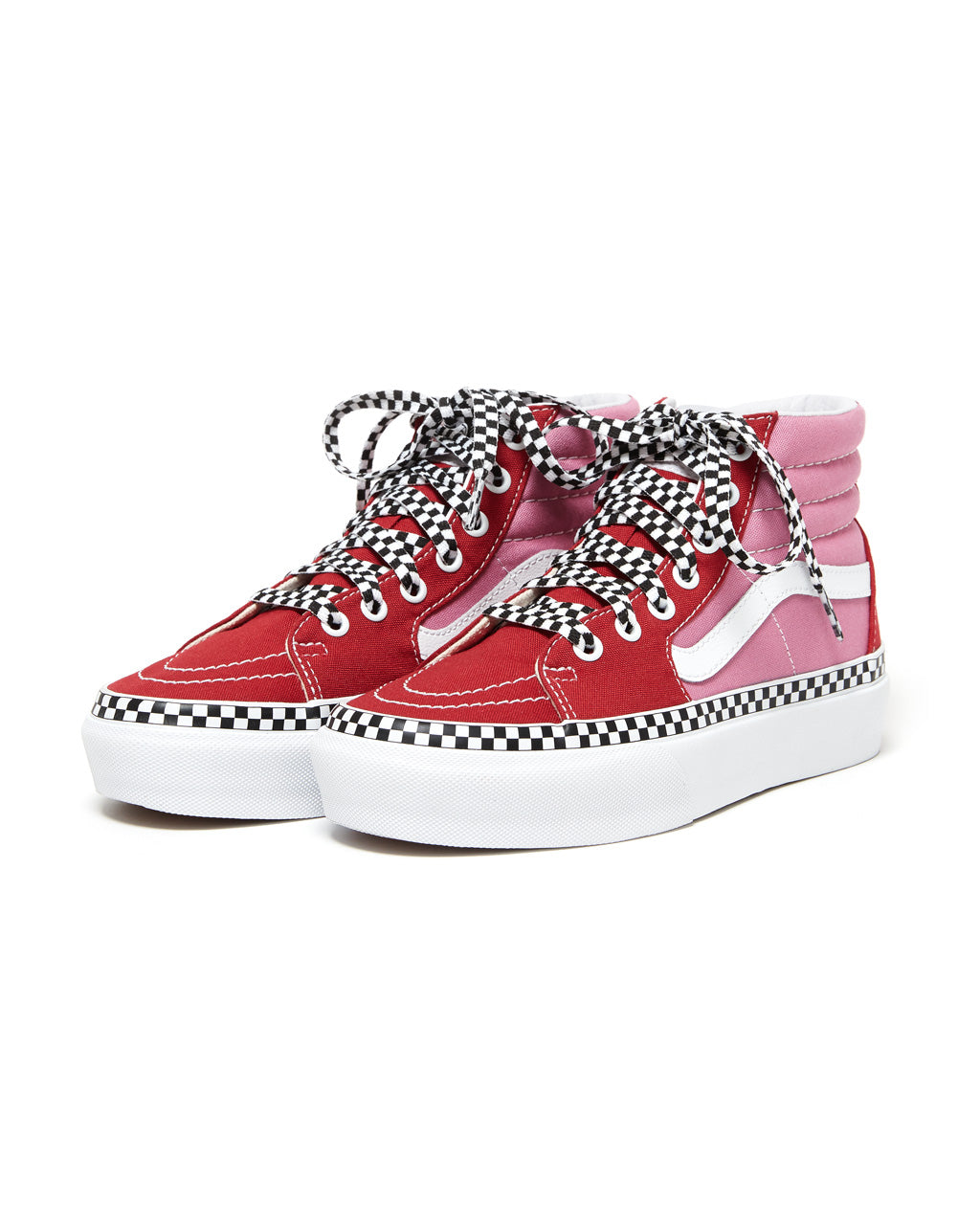 pink checkered vans laces