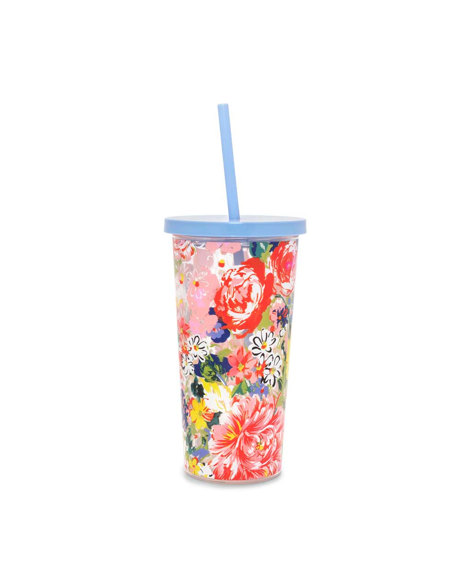 Sip Sip Tumbler With Straw - Flower Shop