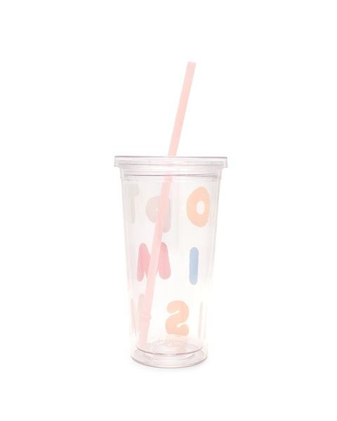 sip sip tumbler with straw - optimism by ban.do - tumbler - ban.do