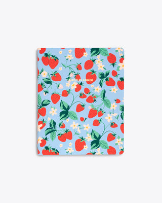 daily planner cover in blue Strawberry floral pattern