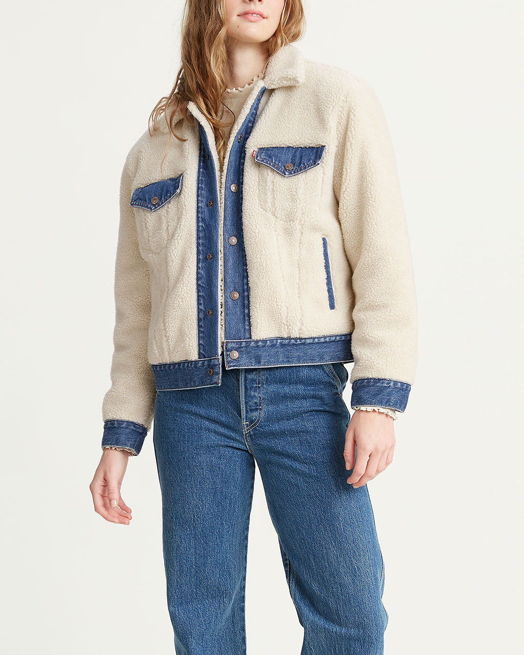 levis white sherpa jacket