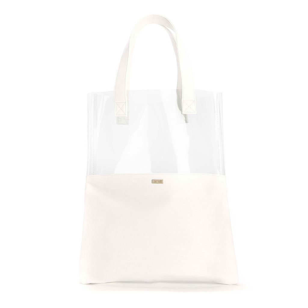 peekaboo tote bag - white / clear by ban.do - tote - ban.do