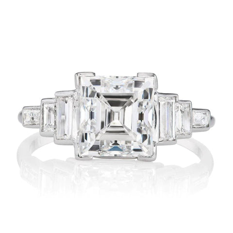 Carré Cut Diamond Art Deco Ring