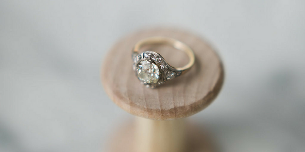 Beryl Lane - Vintage Art Deco 18ct Gold & Platinum Old Cut Diamond  Engagement Ring